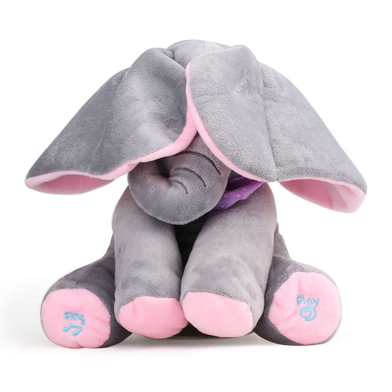 Plush Toy peek-a-boo Musical Talking & Singing Stuffed Elephant Toy