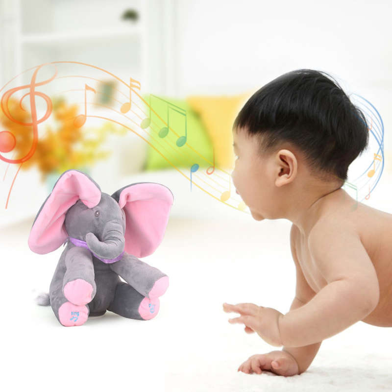 Plush Toy peek-a-boo Musical Talking & Singing Stuffed Elephant Toy