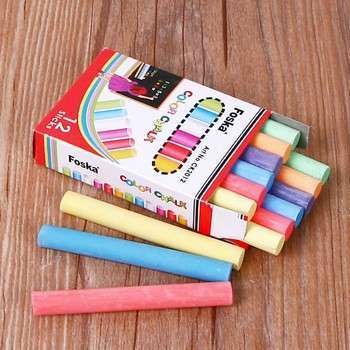 12 STICKS FOSKA COLOR CHALKS- NON TOXIC
