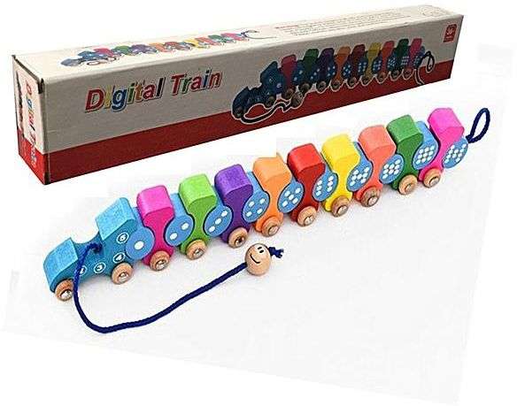 Generic Children Wooden Pulling 0-10 Digital Train Educational Assembly Numbers Toys