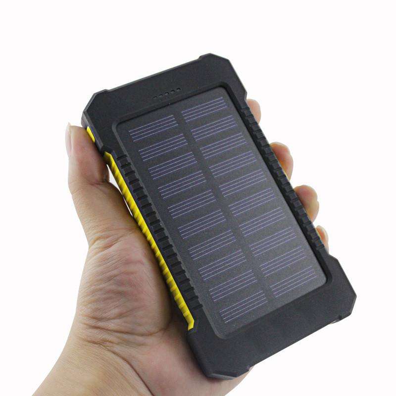 Dual USB Port 20000mAh Solar Power Bank Phone Charger with Flash Light