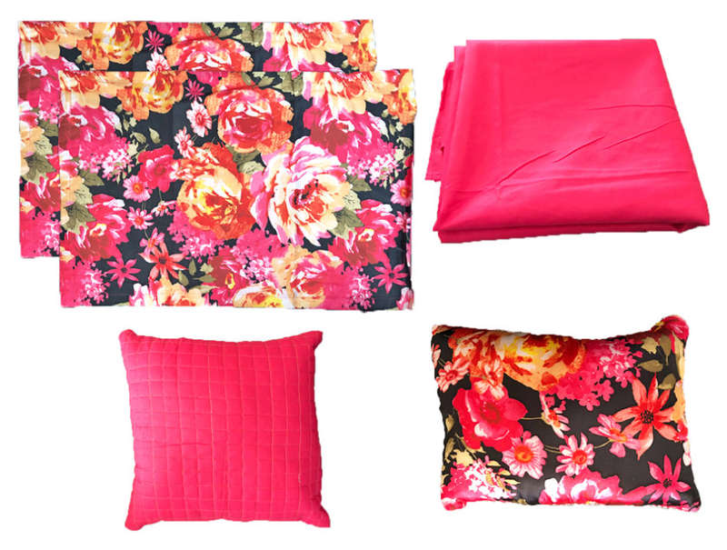 6pc King Size Floral Design Home Bedding Comforter Set