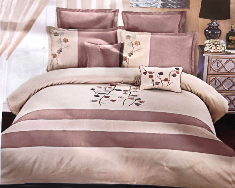 11 Piece King Size Queen Pink and Beige Home bedding Comforter Set