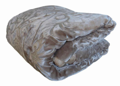Super Soft 3 PLY HEAVY Quality Mink & Embossed Blanket - Dark Grey