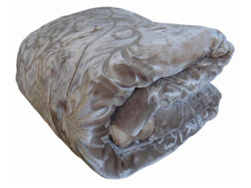 Super Soft 3 PLY HEAVY Quality Mink & Embossed Blanket - Dark Grey
