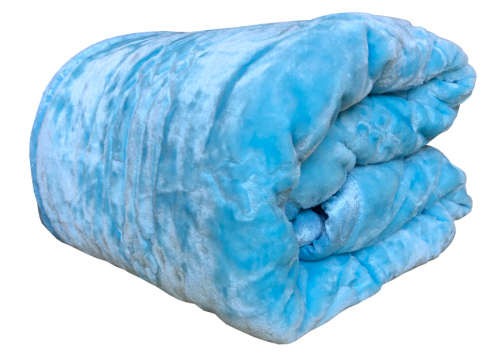 Super Soft 3 PLY HEAVY Quality Mink & Embossed Blanket - Sky Blue