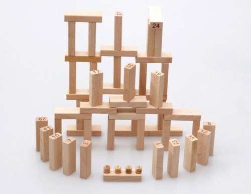 54pcs Wooden Stacking and Balancing Wiss Game Toy - Numbers