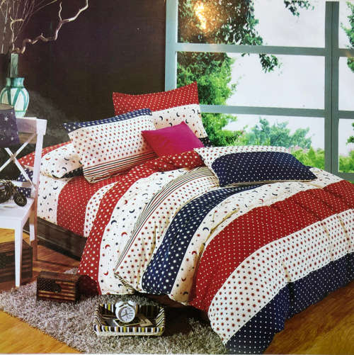 6 Piece Queen Size Cotton Feel Duvet Cover Set