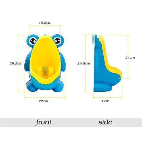 Cute Frog Unrinal/Potty Training with Removable Bowl and Funny Aiming Target(Blue and Yellow)