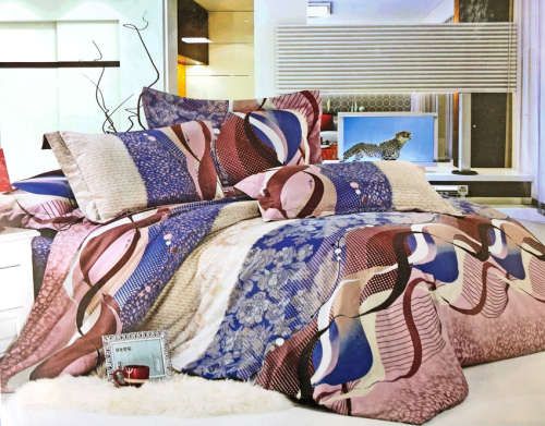 6 Piece Beautiful Queen Size Cotton Feel Duvet Cover Set