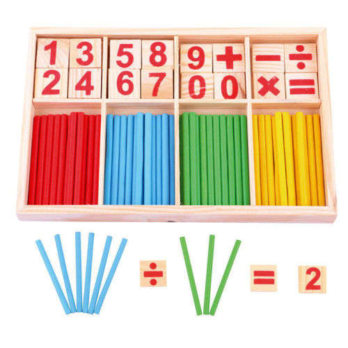 Wooden Educational Number Blocks with Sticks- Kids Educational Toy