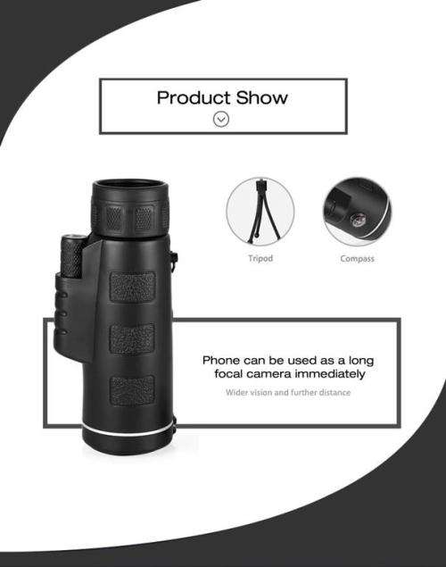 Outdoor 40X60 HD Optical Monocular Hunting Hiking Telescope