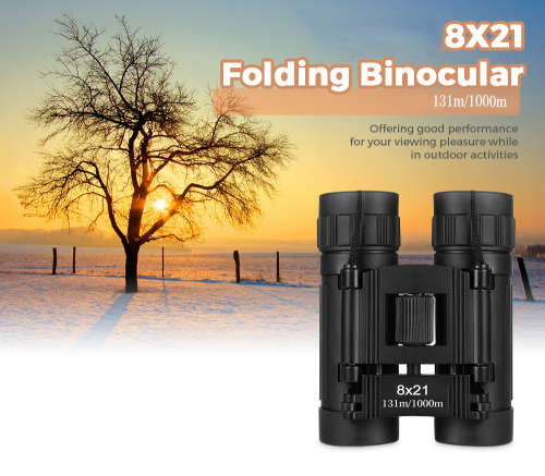 Outdoor 8X21 100m/1000m Folding Roof Prism Binocular for Hunting Hiking