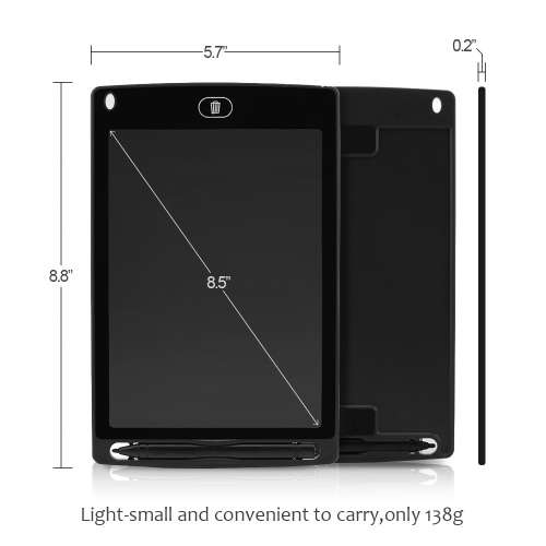 One-Touch Erase 8.5" LCD Writing Tablet with Erase Button Lock Feature