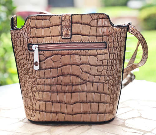 Croc Design Faux Leather Vinyl Material Fashion Cross Body Bag