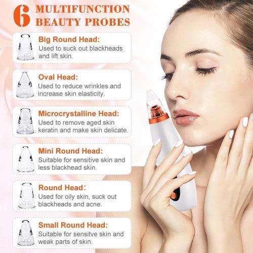 USB Rechargeable Vacuum Blackhead Remover and Pores Cleansing Device