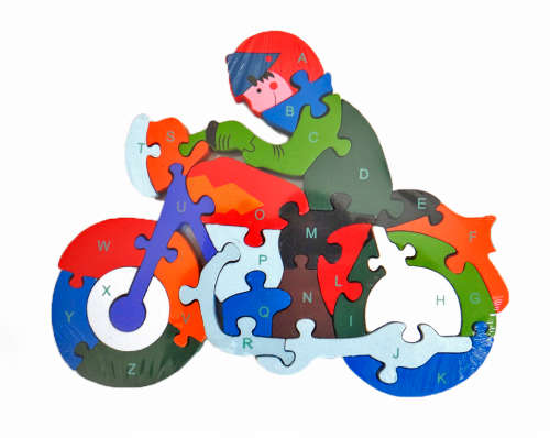 Wooden Jigsaw Puzzle Educational Toy with Alphabets and Numbers -  Choose from 8 designs