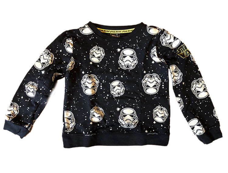 Star Wars Printed Full Sleeve Black Jumper 100% Cotton- For 4-5 Years Boys(USED)