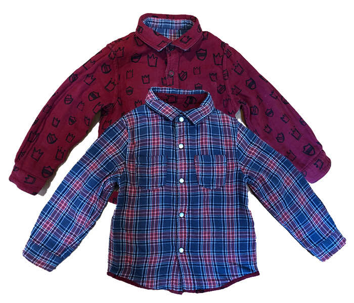 100% Cotton Boys Reversible Shirt - For 4-5 Years Boys(USED)