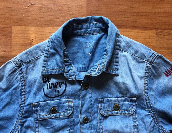 100% Cotton Denim Boys Half-Sleeve Casual Shirt - For 5-6 Years Boys(USED)