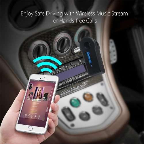 Portable 3.5mm Car Bluetooth Receiver Music Streaming, Hands Free with Microphone
