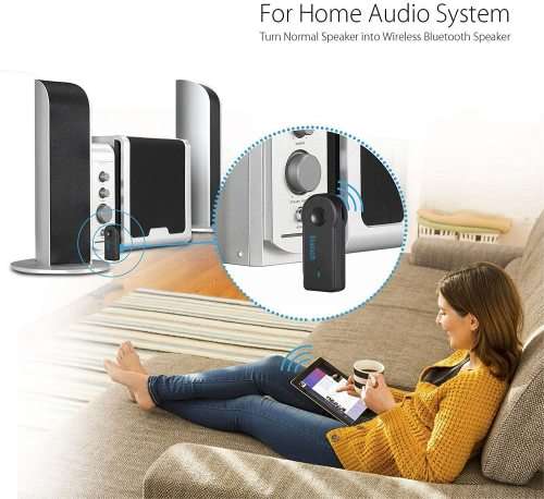 Portable 3.5mm Car Bluetooth Receiver Music Streaming, Hands Free with Microphone