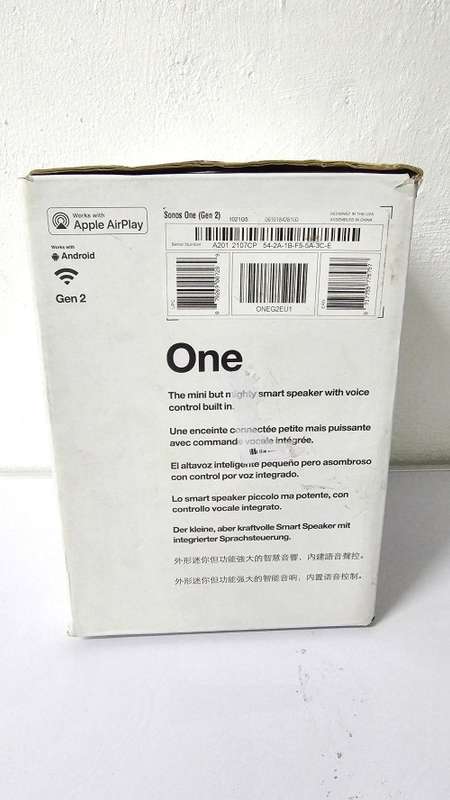 Sonos One Gen2 Ultimate Wireless WiFi Smart Bookshelf Speaker - White