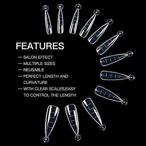 120 Double Polygel Nail Forms for Nail Extension Full Cover Stiletto