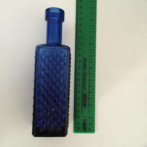 Decorative blue glass bottle