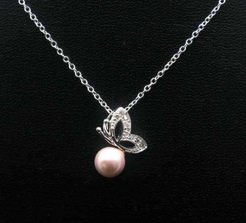 Sterling Silver Buttferly Pearl Pendant
