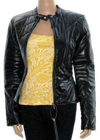 UK Import - Faux Leather Quilted Jacket - Size: UK10