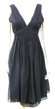 JENNI BUTTON - Sophisticated Chiffon Pleated Dress  - Size: 34
