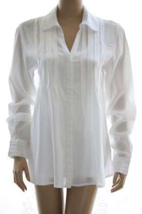 Hilton Weiner - Pintuck Shirt Blouse - Size: Medium