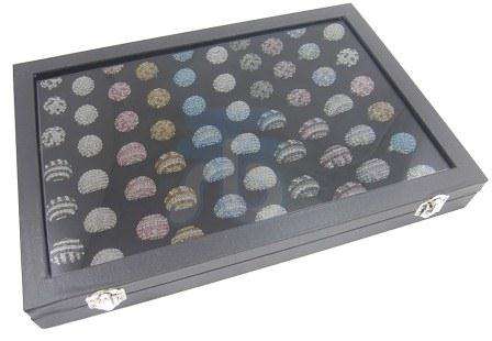 Touch Leather Glass Top Jewelry Ring Display Case