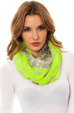 Leopard Print Neon Lemon Lime Scarf
