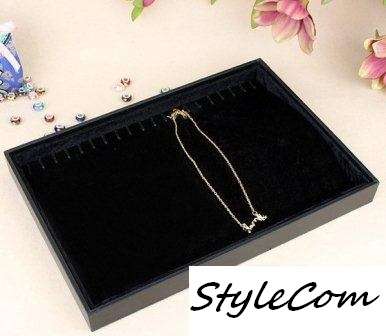 BLACK FAUX VELVET NECKLACE/BRACELET DISPLAY TRAY