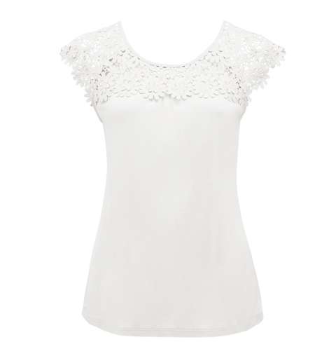 SALE! FOREVER NEW Tanya Crochet Yoke Tee - Size: 10