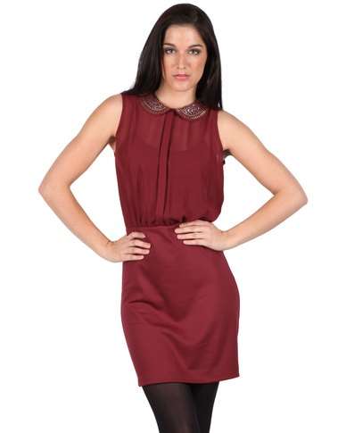 LinX Studded Collar Shift Dress - Size: 32