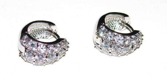 Sterling Silver CZ Huggie Hoop Earrings - Dubai