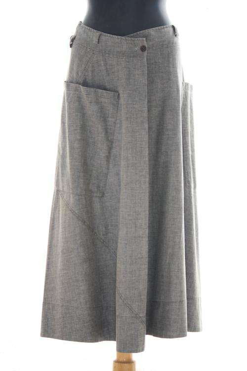 Designer Linen Maxi Skirt - Size: Medium
