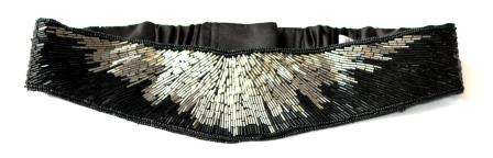 FOREVER NEW Elaticated Beaded Belt - Size: S/M