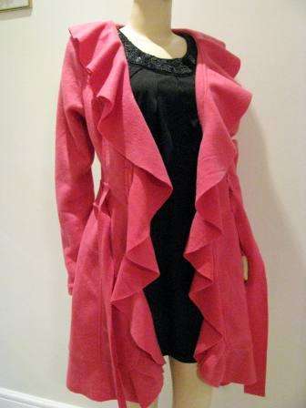 Cerise Frill Trench Coat [Size 34]