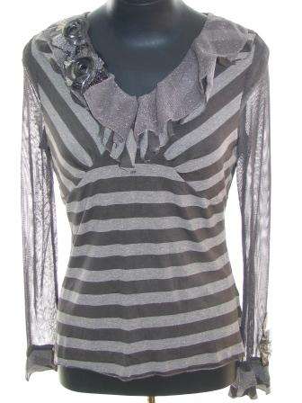 Imported Shimmer Rose Applique Tunic - Size: 32/34