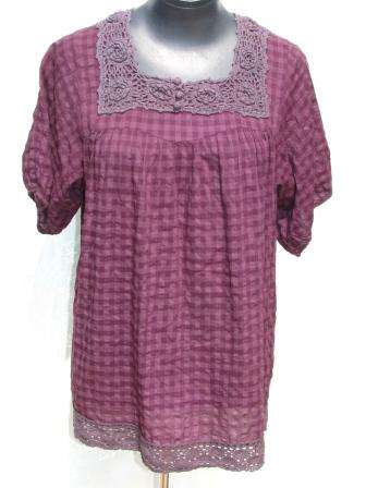 VERTIGO - Awesome Check Tunic with Square Neckline - 32/34
