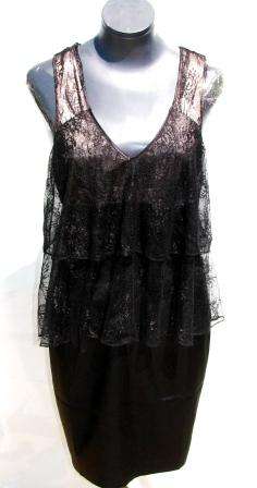 [R999] Authentic Guess Lace & Satin Tiered Dress - [Size: Small]
