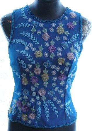 AFTERSHOCK Designer Sequine Silk Top - Size: Small