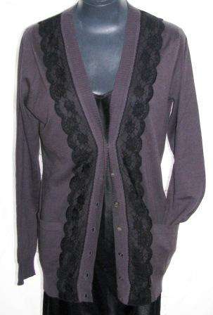 JENNI BUTTON - Lace Cardigan - Size: 34