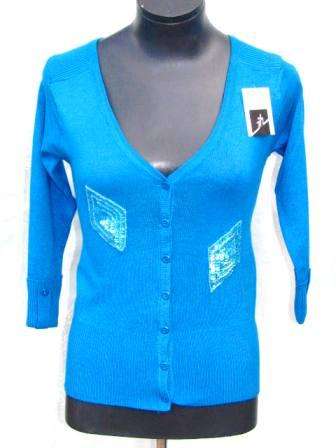 Girly Turquoise Sequin Cardigan - Size 32/34
