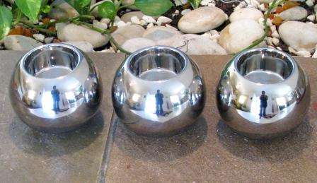 Contemporary Silver Globe Tea Light Holder