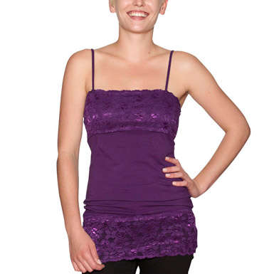 Fabulous Longer Length Lace Camisole Top - Size: 36